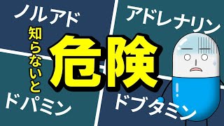 カテコールアミン（カテコラミン）は理解すれば怖くない！代表的な４種類（アドレナリン、ノルアドレナリン、ドブタミン、ドパミン）について徹底解説！