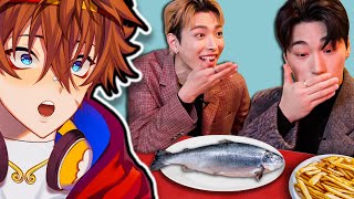 KPOP Idols try British Fish and Chips for the first time!! | Kenji Reacts