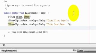 jOptionPane Class for Easy Input Output with Dialog Boxes Example