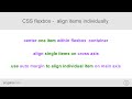 CSS flexbox - align items individually
