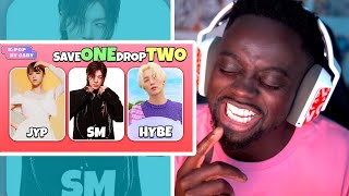 MUSALOVEL1FE Does SAVE ONE DROP TWO JYP VS SM VS HYBE - KPOP GAME