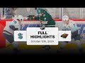 Kraken at Wild | October 12, 2024 | NHL Full Game Highlights