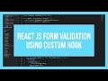 ReactJS Form Validation using Custom Hook