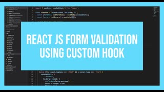 ReactJS Form Validation using Custom Hook