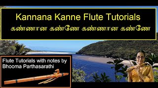 Kannana Kanne Flute Tutorials with Notes and Fingering | கண்ணான கண்ணே | Ajith