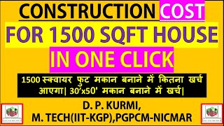 61. AUTOMATIC-CONSTRUCTION COST OF 1500 SQFT HOUSE-EXCEL SHEET FREE DOWNLOAD
