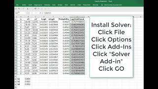 Logistic Regression Using Excel Solver