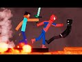 Spider-Man and Steve vs Crime on Lava in People Playground