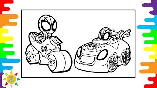 Spidey Amazing Friends Car Coloring Pages | Spidey Amazing Friends Coloring Page|@drawandcolortv