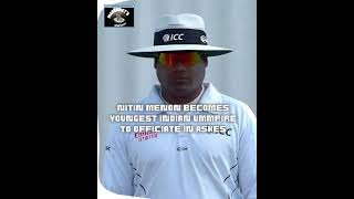 Nitin Menon - Youngest Indian Umpire to Officiate Ashes | #nitinmenon #ashesseries #ashes #ausveng