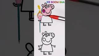 Peppa Pig: Coloring and Painting for Kids & Toddlers | Learn colors with joy | Easy drawing #shorts