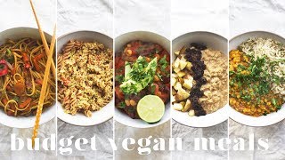 5 VEGAN MEALS UNDER £1($1.50) | Budget-friendly Recipes for Beginners