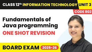 Chapter 3 40 One Shot Revision Fundamentals of Java programming, Introduction to Java, Object C