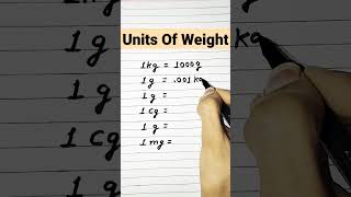 Units Of Weight || Weight Conversion || Bhaar ki ikaiyan || #shorts #mathsshorts