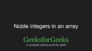 Noble integers in an array | GeeksforGeeks