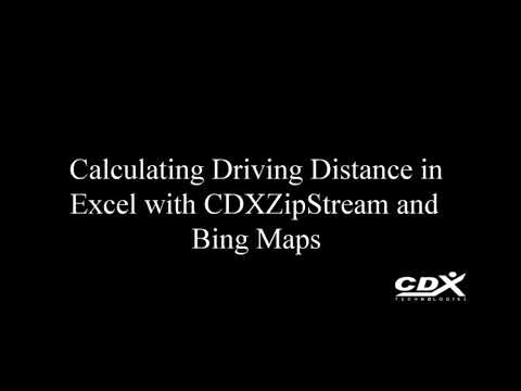 Calculating Driving Distance In Excel With CDXZipStream And Bing Maps ...