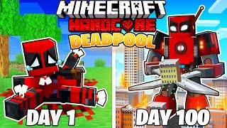 I Survived 100 DAYS as DEADPOOL in HARDCORE Minecraft!