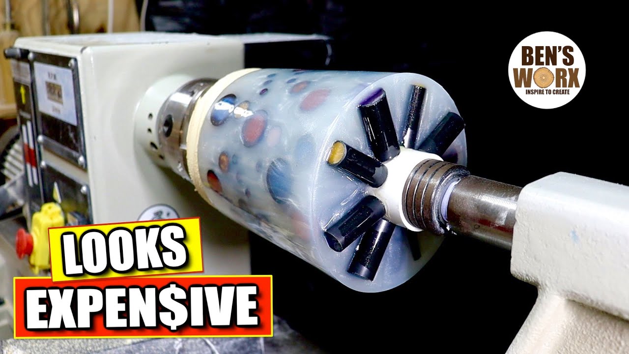 Woodturning - $20 Cheap Pipe into Expensive Resin Art