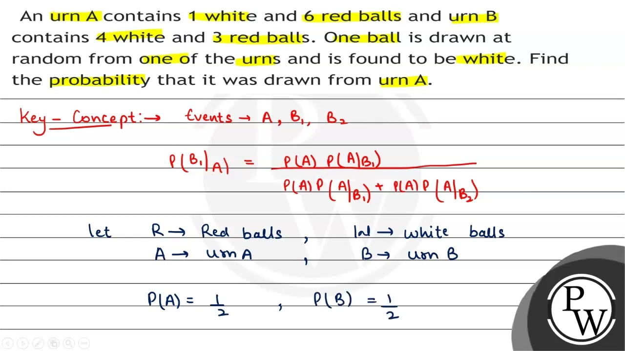 An Urn A Contains 1 White And 6 Red Balls And Urn B Contains 4 White ...