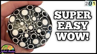 Beginner's Mandala Rock Painting Dot Art Tutorial | Black and White