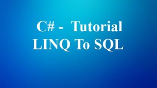 Linq to sql C# tutorial Basic Insert Data update delete