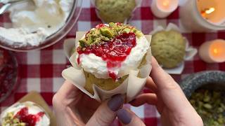 ASMR Baking Raspberry Pistachio cupcakes 🧁(whispered, baking sounds)