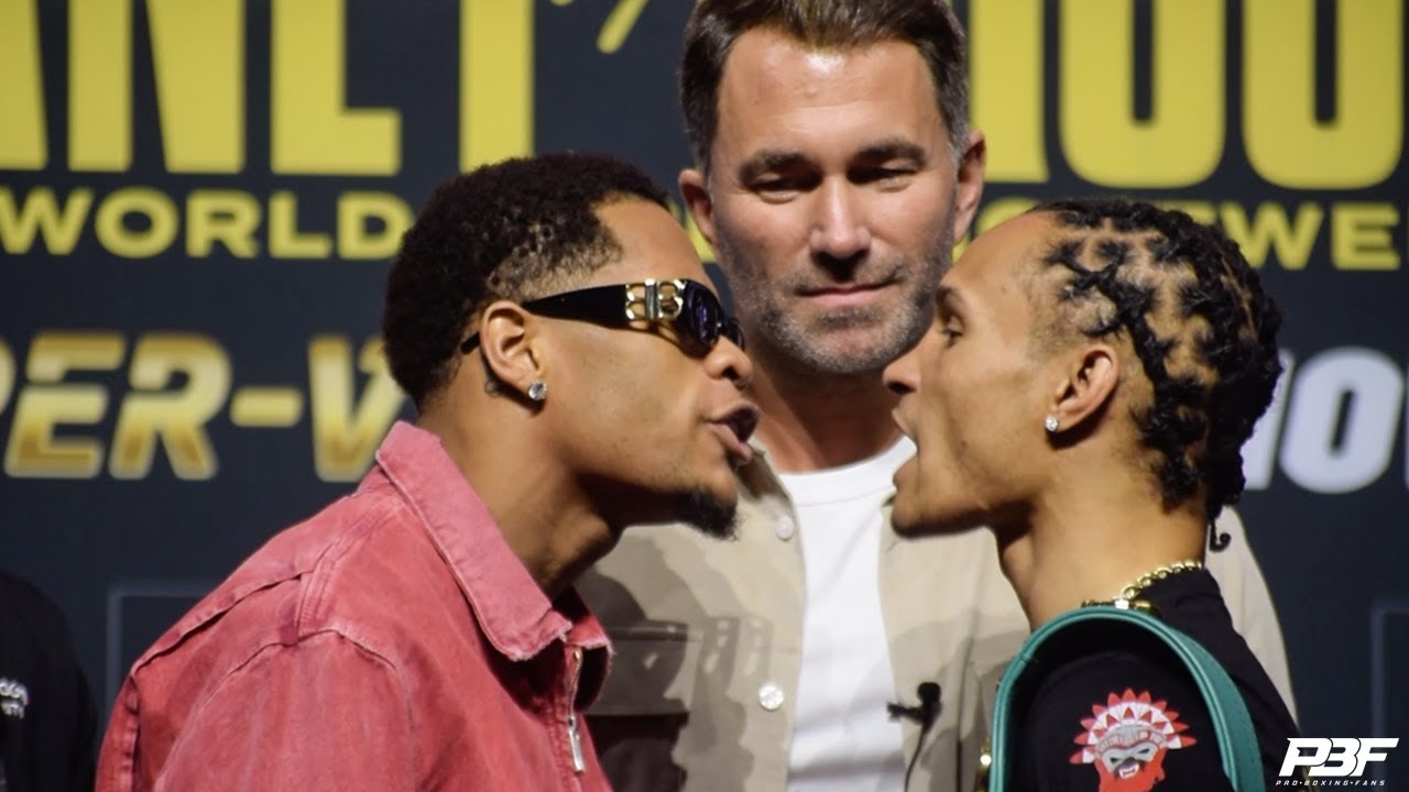 DEVIN HANEY VS REGIS PROGRAIS FULL HEATED FACE OFF - YouTube