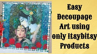 #decoupage#craft Easy Radha Krishna Decoupage Art@ItsybitsyIndia /Decoupage on MDF panel.
