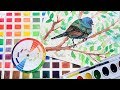 Cheap Paints-Many Mixes! PLUS How to Paint an Indigo Bunting Bird Step by Step for Beginners!