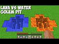 LAVA GOLEM PIT vs WATER GOLEM PIT in Minecraft ! NEW SECRET GOLEM TUNNEL !