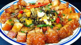 cách làm THỊT HEO QUAY KHO CẢI CHUA thơm ngon tốn cơm lắm @huuquocmonngondelam