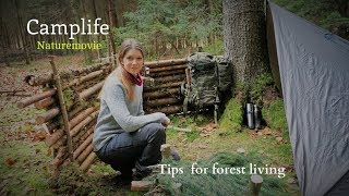 Winter overnighter in the forest - living with and in nature - documentary - Vanessa Blank - 4K