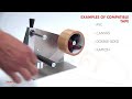 Manual adhesive tape dispenser with safe-cut system for large rolls | DIC50 | DERFI