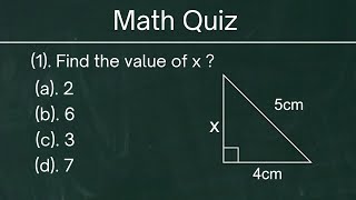 Can You Solve 7th Grade Math Pythagoras Theorem Test | Math Quiz