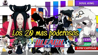 NIVELES DE PODER LOS 20 PERSONAJES MAS PODEROSOS DE  BLEACH