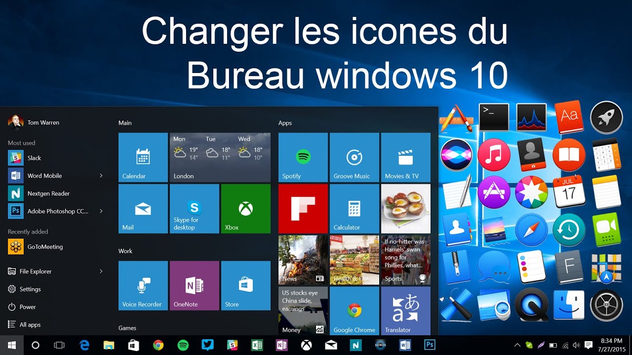 Changer Les Icônes Du Bureau WINDOWS 10 - YouTube