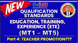 Part 4: NEW Qualification Standards for Master Teachers (MT1-MT5) III Teacher Promotion?