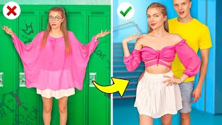 BRILLIANT CLOTHES HACKS FOR GIRLS! School Supplies Ideas & DIY Outfit by Mariana ZD