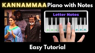 Kannammaa Piano Tutorial with Notes | Santhosh Narayanan | Rajnikanth | Kaala | 2021