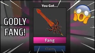 INSANE LUCK! Unboxing a Godly Fang in Murder Mystery 2!