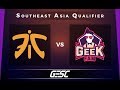 Fnatic vs Geek Fam Game 1 - GESC Jakarta SEA Qualifier: Semifinals - @HadesDotaTV