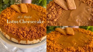 How to make no bake lotus Cheesecake! tutorial.#lotuscheesecake #recipe by cooking with minha.