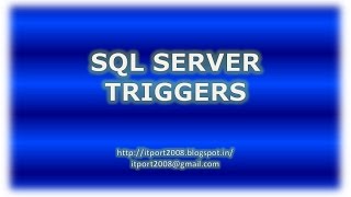 SQL Server Triggers Example
