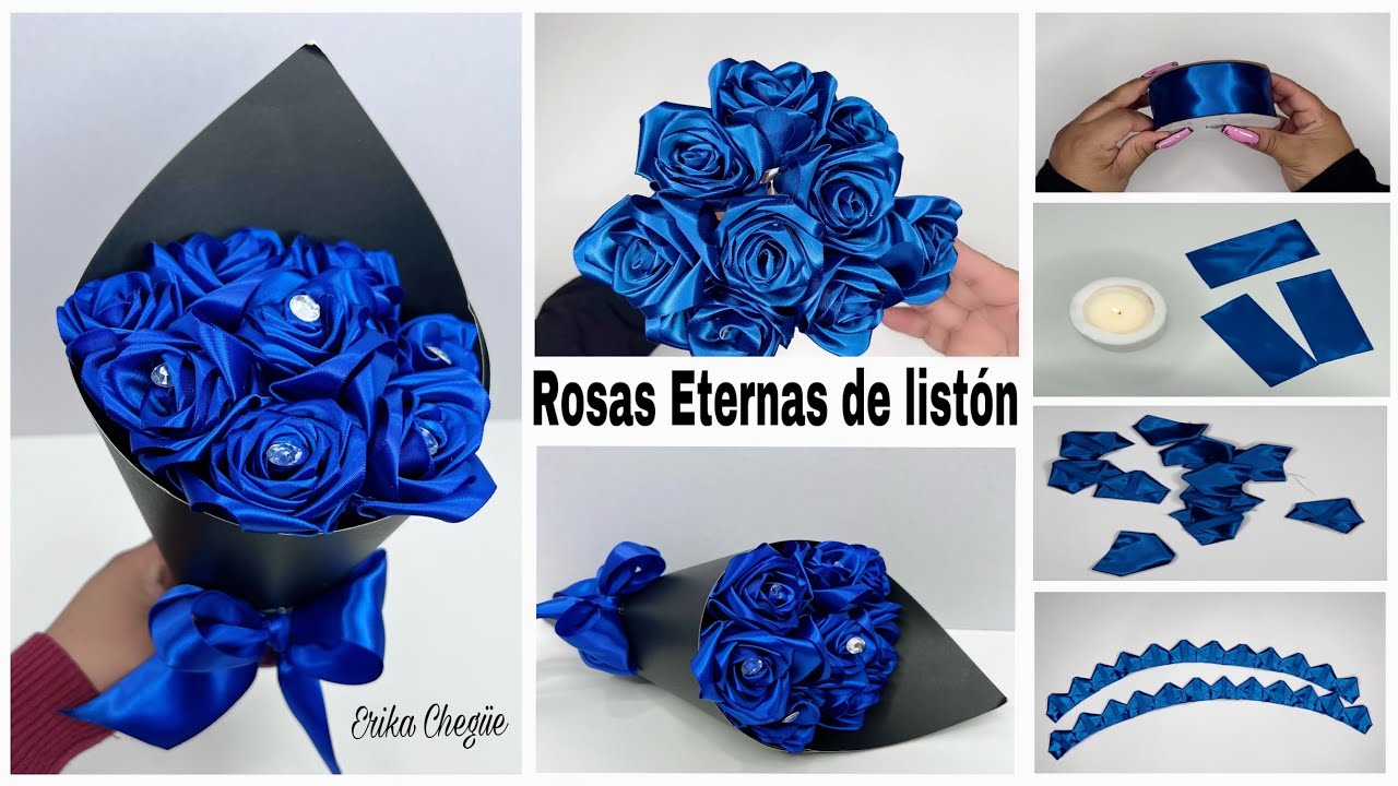 CÓMO HACER ROSAS 🌹 ETERNAS CON LISTÓN 🎀 SÚPER FÁCIL IDEAS 💡 #creative # ...