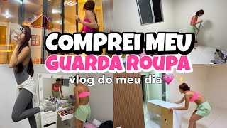 VLOG: comprei o guarda roupa de led| valeu o valor | limpando o quarto| fiz crepioca| academia🏠💗✨