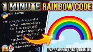 Python Turtle Graphics: Draw a Perfect Rainbow Arc in 1 Minute! 🌈"