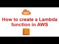 How to create a Lambda function in AWS #aws #lambda #python