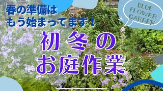 《12月初冬にやる４つの作業／宿根草の庭》今やっておきたい宿根草の刈り込み／こぼれ種を確認しよう！／寒肥兼土壌改良など