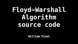 Floyd Warshall All Pairs Shortest Path Algorithm | Graph Theory | Dynamic Programming | Source Code
