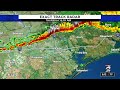 Thunderstorms moving through the Houston-area